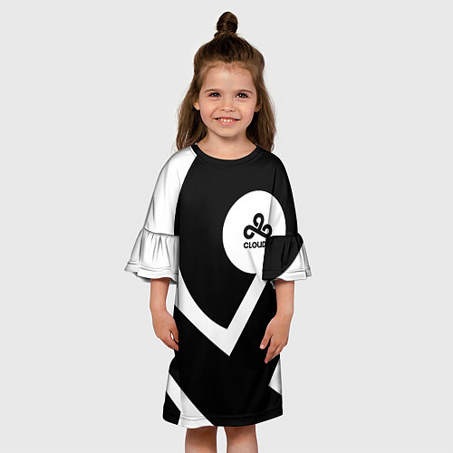 Детское платье Cloud9 - black and white / 3D-принт – фото 3