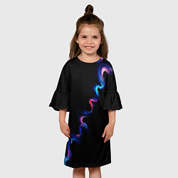 Платье клеш для девочки Звёздный дым, цвет: 3D-принт — фото 2