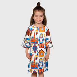 Платье клеш для девочки Русские народные традиции, цвет: 3D-принт — фото 2