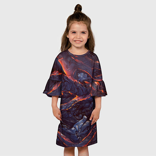 Детское платье Лавовые реки / 3D-принт – фото 3