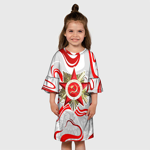 Детское платье Великая отечественная - красные нити / 3D-принт – фото 3