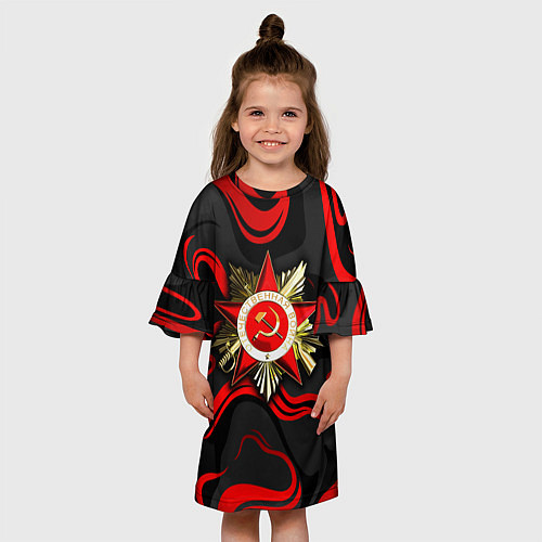 Детское платье Великая отечественная война - красные языки / 3D-принт – фото 3