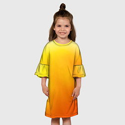 Платье клеш для девочки Яркий оранж, цвет: 3D-принт — фото 2