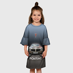 Платье клеш для девочки Американский масл-кар Pontiac, цвет: 3D-принт — фото 2