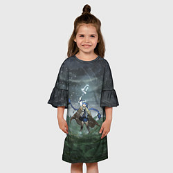 Платье клеш для девочки Реинкарнация Безработного Roxy, цвет: 3D-принт — фото 2