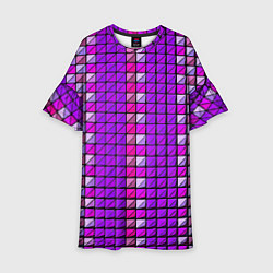 Платье клеш для девочки Фиолетовые плитки, цвет: 3D-принт