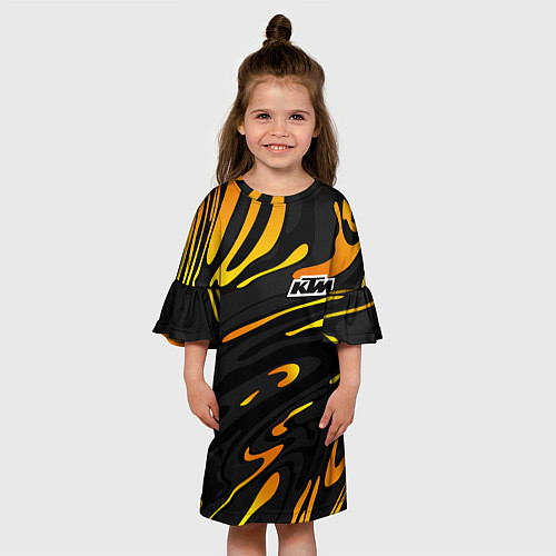 Детское платье KTM - orange liquid / 3D-принт – фото 3