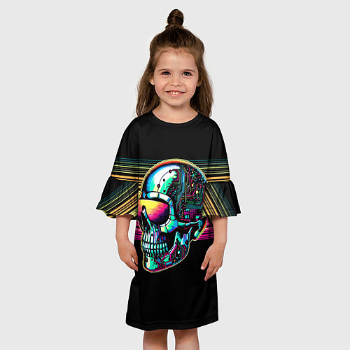 Детское платье Cyber skull - ai art fantasy / 3D-принт – фото 3
