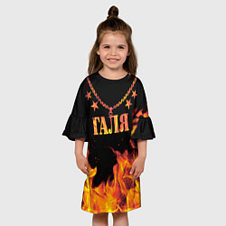 Платье клеш для девочки Галя - имя в огне, цвет: 3D-принт — фото 2