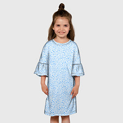 Платье клеш для девочки Бело-голубой пятнистый паттерн, цвет: 3D-принт — фото 2