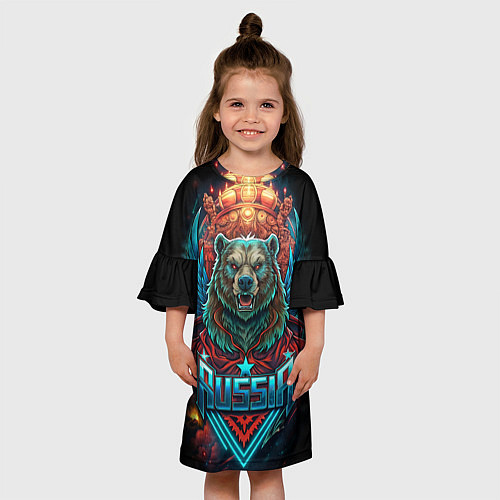 Детское платье Суровый русский медведь / 3D-принт – фото 3