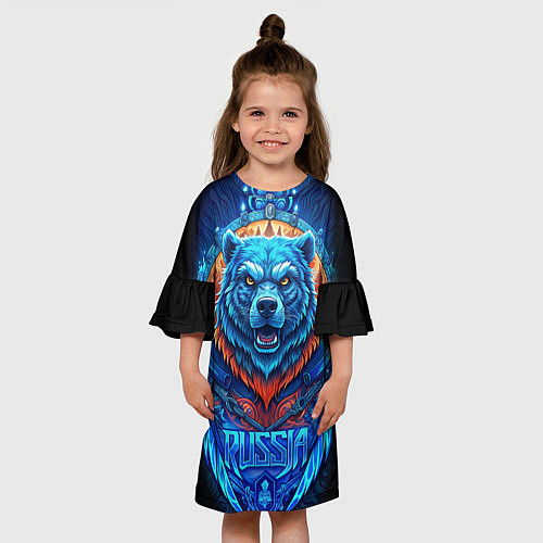 Детское платье Ледяной белый русский медведь / 3D-принт – фото 3