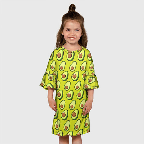 Детское платье Паттерн с половинкой авокадо / 3D-принт – фото 3