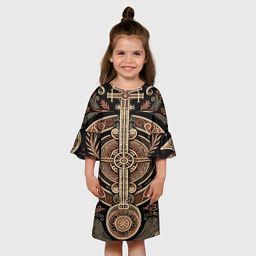 Детское платье Символика славянской мифологии / 3D-принт – фото 3