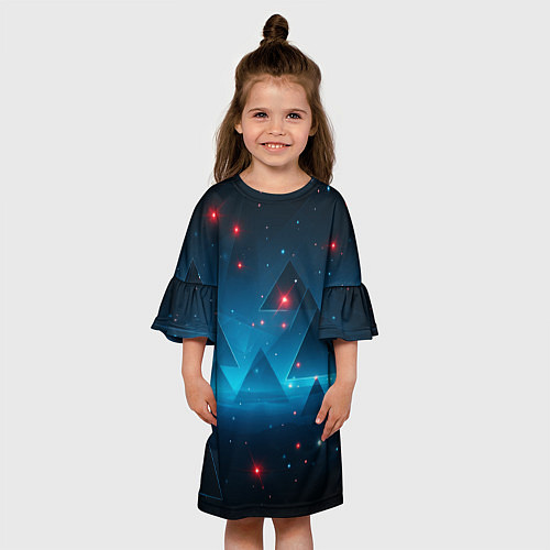 Детское платье Пирамиды в космосе абстракции / 3D-принт – фото 3