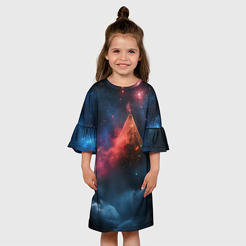 Детское платье Космическая абстракция пирамида / 3D-принт – фото 3