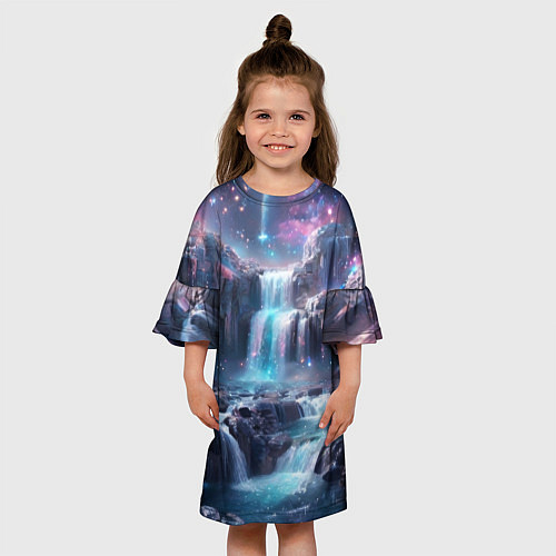 Детское платье Волшебный ночной водопад / 3D-принт – фото 3