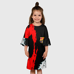 Платье клеш для девочки Barcelona fc краски спорт, цвет: 3D-принт — фото 2