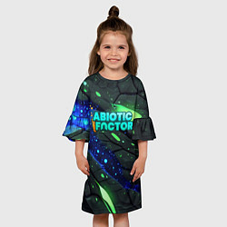 Платье клеш для девочки Abiotic Factor logo bright neon, цвет: 3D-принт — фото 2