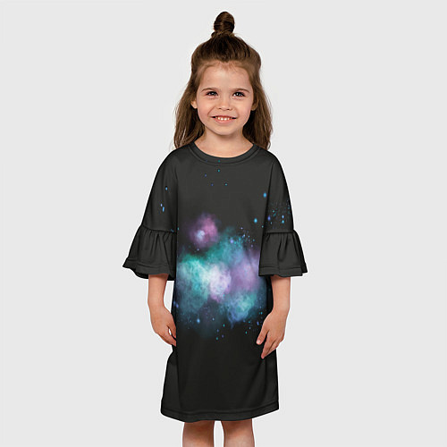 Детское платье Космическая туманность - облачко / 3D-принт – фото 3