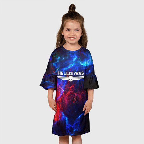 Детское платье Helldivers: Space Logo / 3D-принт – фото 3
