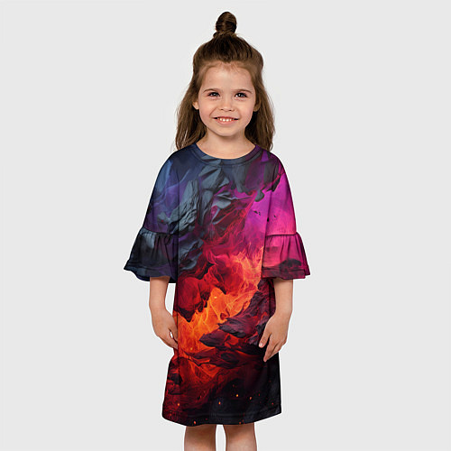 Детское платье Яркий абстрактный путь / 3D-принт – фото 3