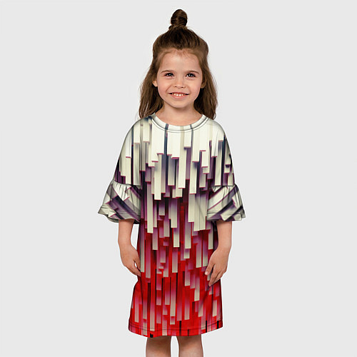 Детское платье Блоки-сталактиты с красной подсветкой / 3D-принт – фото 3