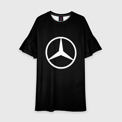 Платье клеш для девочки Mercedes benz logo white, цвет: 3D-принт