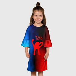 Платье клеш для девочки Ъуь кот мем, цвет: 3D-принт — фото 2