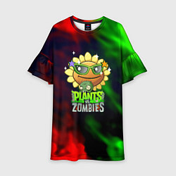 Платье клеш для девочки Plants vs zombies огненный градиент, цвет: 3D-принт