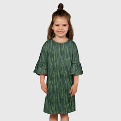 Платье клеш для девочки Зеленые клубы шерсти, цвет: 3D-принт — фото 2
