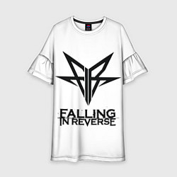 Платье клеш для девочки Falling in Reverse band logo, цвет: 3D-принт
