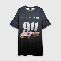 Детское платье Спортивный автомобиль Porsche 911