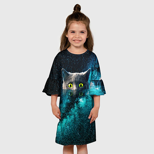 Детское платье Космос и кот / 3D-принт – фото 3