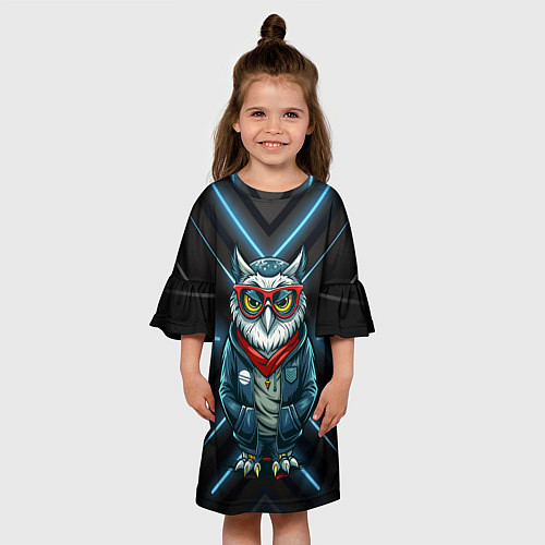 Детское платье Сова в стильной одежде модница / 3D-принт – фото 3