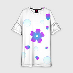 Платье клеш для девочки Цветочки и пузыри, цвет: 3D-принт