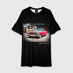Платье клеш для девочки Ретро автомобиль Cadillac Eldorado 1960 года, цвет: 3D-принт