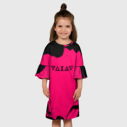 Платье клеш для девочки Ведьмак лого смок, цвет: 3D-принт — фото 2