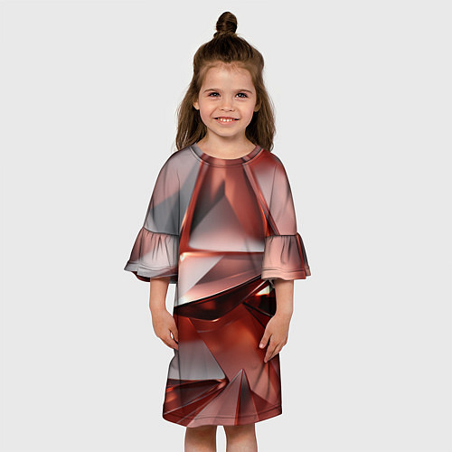 Детское платье Рубиновые пирамидки / 3D-принт – фото 3