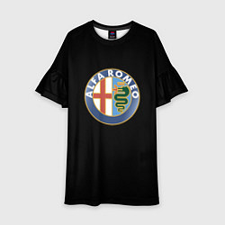 Платье клеш для девочки Alfa romeo авто, цвет: 3D-принт