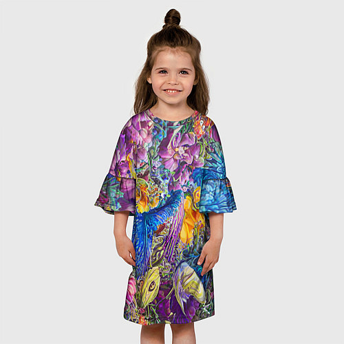 Детское платье Абстрактный растительный паттерн - нейросеть / 3D-принт – фото 3