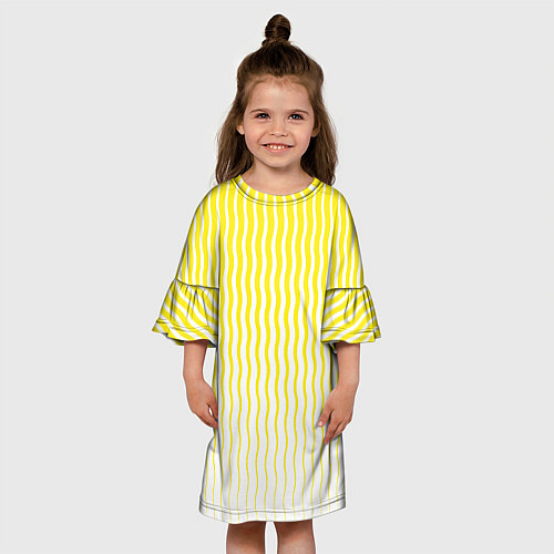 Детское платье Вертикальные волнистые линии / 3D-принт – фото 3