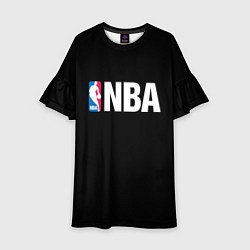 Платье клеш для девочки NBA logo sport, цвет: 3D-принт