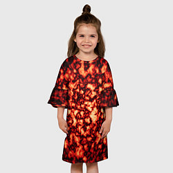 Платье клеш для девочки Узор огня, цвет: 3D-принт — фото 2