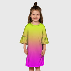Платье клеш для девочки Градиент яркий, цвет: 3D-принт — фото 2