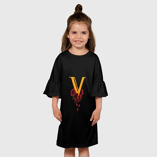 Детское платье Valentinos logo Cyberpunk / 3D-принт – фото 3