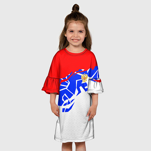 Детское платье Россия- астрактивный триколор / 3D-принт – фото 3
