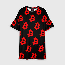 Детское платье Bitcoin red logo money