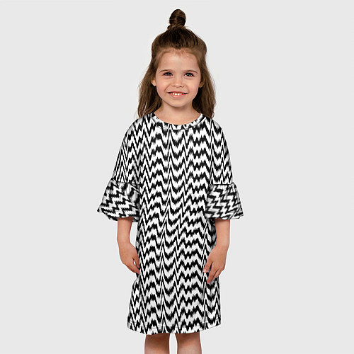Детское платье Черно-белые кривые / 3D-принт – фото 3