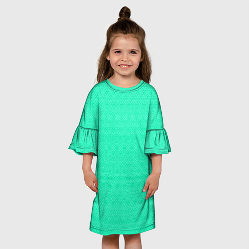 Детское платье Аквамарин однотонный полосатый узор / 3D-принт – фото 3